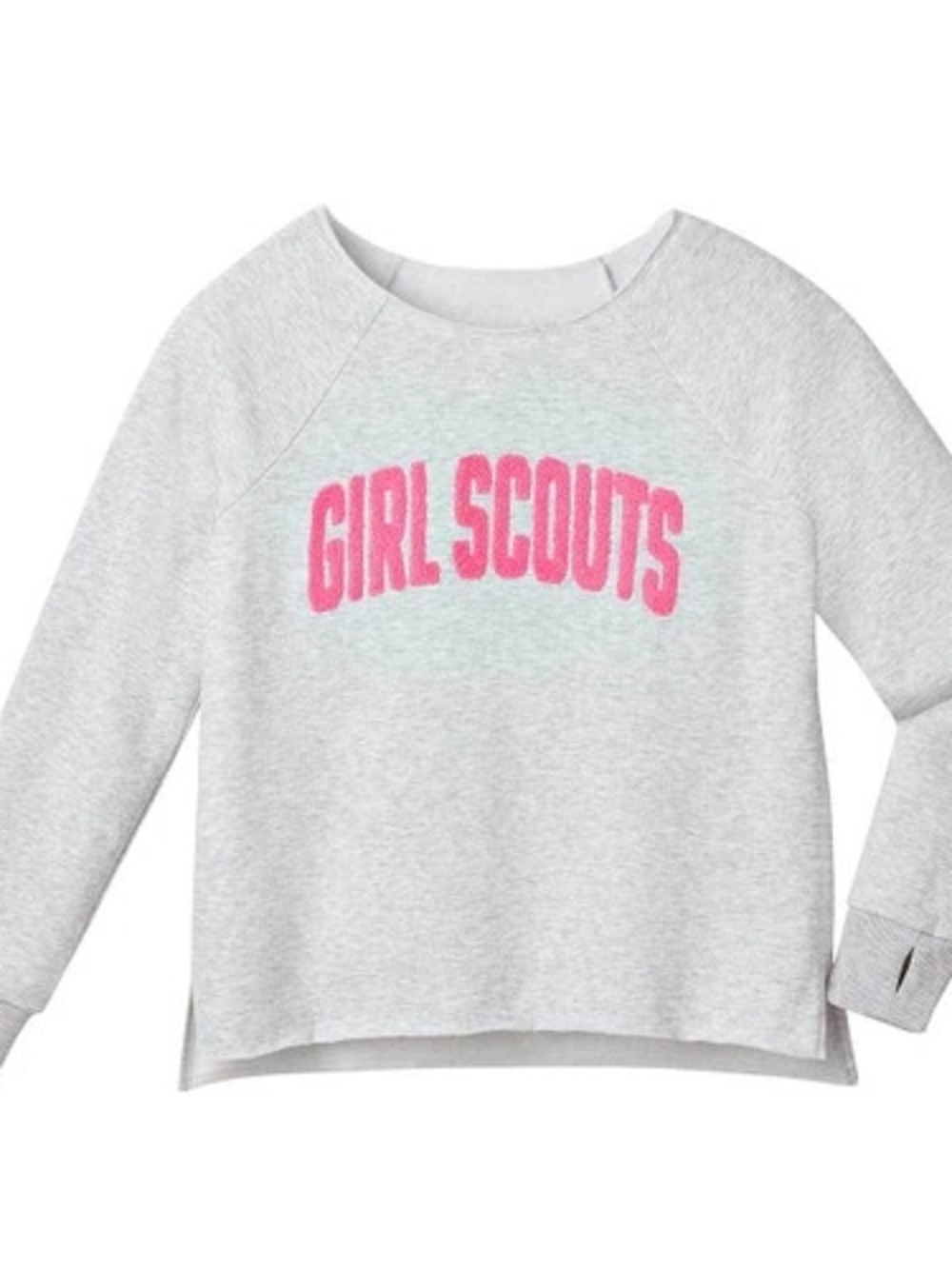 Girl Scouts Heather Gray Sweatshirt with Pink Logo - Women's Crewneck